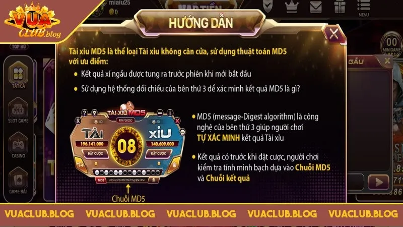 Luật chơi Tài xỉu md5 Vuaclub khá dễ hiểu Luật chơi Tài xỉu md5 Vuaclub khá dễ hiểu