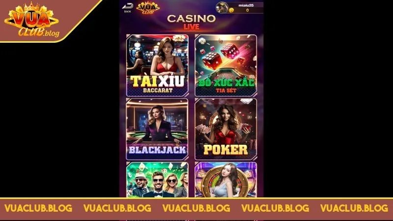 Live casino Vuaclub là sảnh cược quy tụ nhiều game hot Live casino Vuaclub là sảnh cược quy tụ nhiều game hot